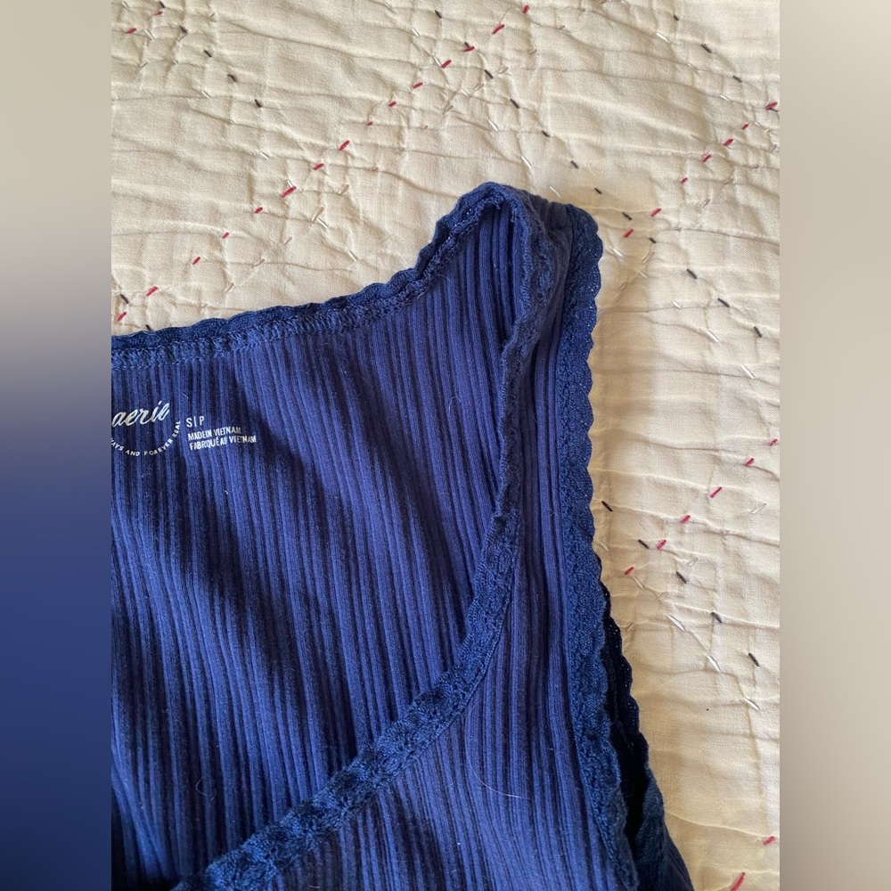Aerie Blue Ribbed Tank - Picture 3 of 5